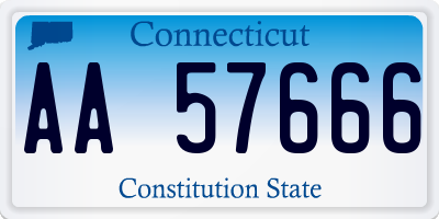 CT license plate AA57666