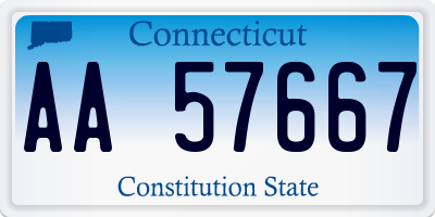 CT license plate AA57667