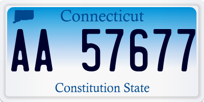 CT license plate AA57677