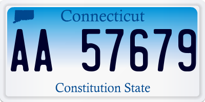 CT license plate AA57679