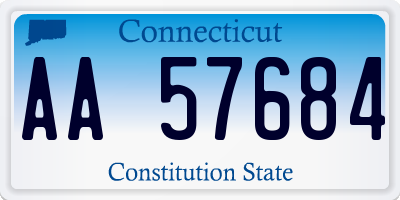 CT license plate AA57684