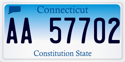 CT license plate AA57702