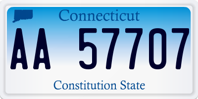 CT license plate AA57707