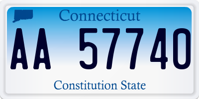 CT license plate AA57740