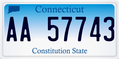 CT license plate AA57743