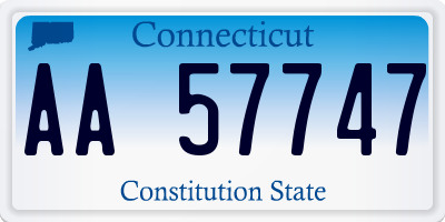 CT license plate AA57747