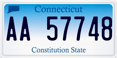 CT license plate AA57748
