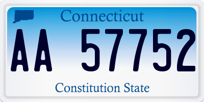 CT license plate AA57752