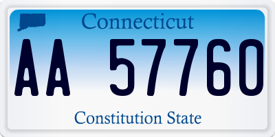 CT license plate AA57760