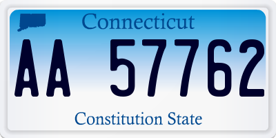 CT license plate AA57762