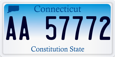 CT license plate AA57772