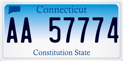 CT license plate AA57774