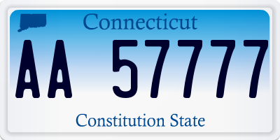 CT license plate AA57777