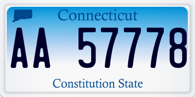 CT license plate AA57778