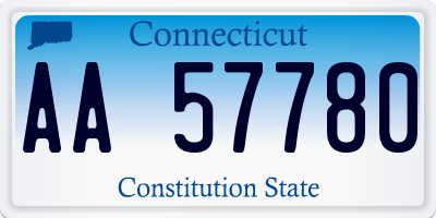 CT license plate AA57780