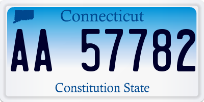 CT license plate AA57782
