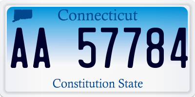 CT license plate AA57784