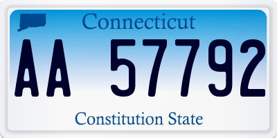 CT license plate AA57792