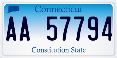 CT license plate AA57794