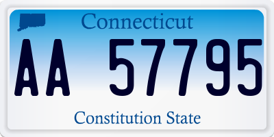 CT license plate AA57795