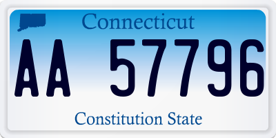 CT license plate AA57796