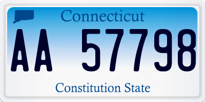 CT license plate AA57798