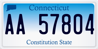 CT license plate AA57804