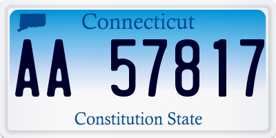 CT license plate AA57817
