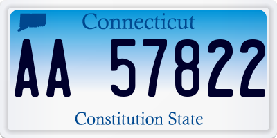 CT license plate AA57822