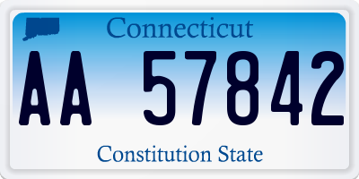 CT license plate AA57842