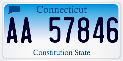 CT license plate AA57846