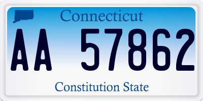 CT license plate AA57862