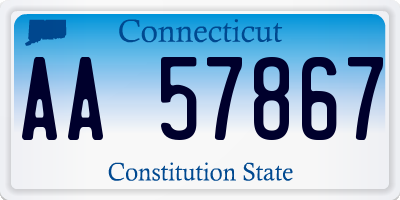 CT license plate AA57867