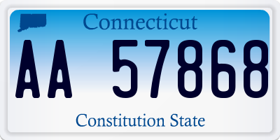 CT license plate AA57868