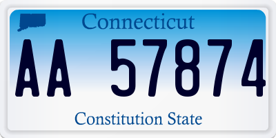 CT license plate AA57874