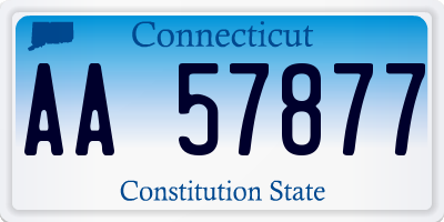 CT license plate AA57877