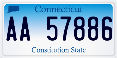 CT license plate AA57886