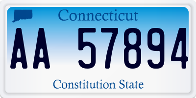 CT license plate AA57894