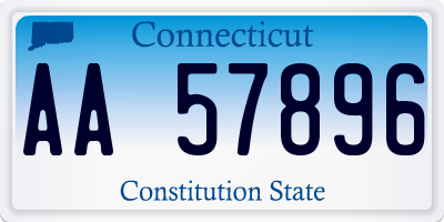 CT license plate AA57896