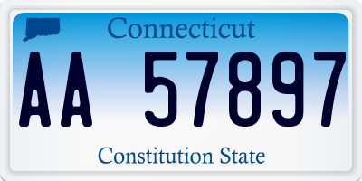 CT license plate AA57897