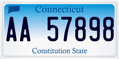 CT license plate AA57898