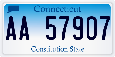 CT license plate AA57907