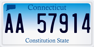 CT license plate AA57914