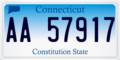 CT license plate AA57917