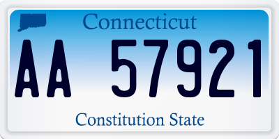 CT license plate AA57921