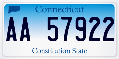 CT license plate AA57922