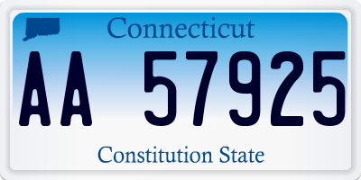 CT license plate AA57925