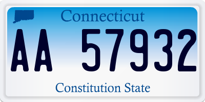 CT license plate AA57932