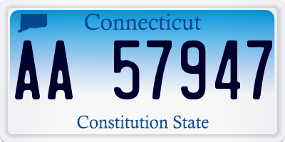 CT license plate AA57947
