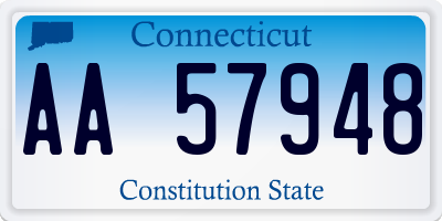 CT license plate AA57948